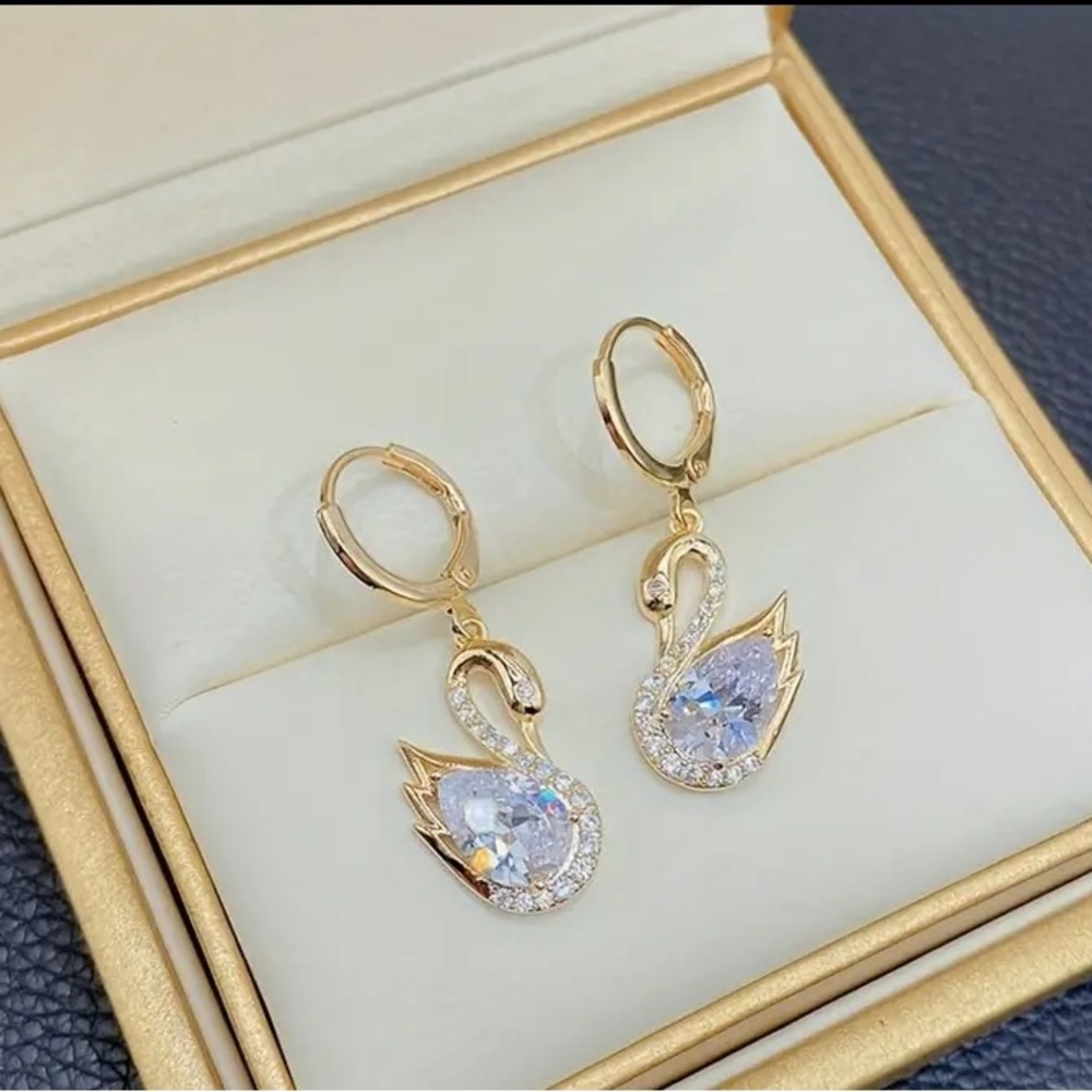 Small Swan Earrings